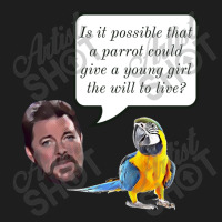 Jonathan Frakes Interrogates You A Parrot Classic T-shirt | Artistshot