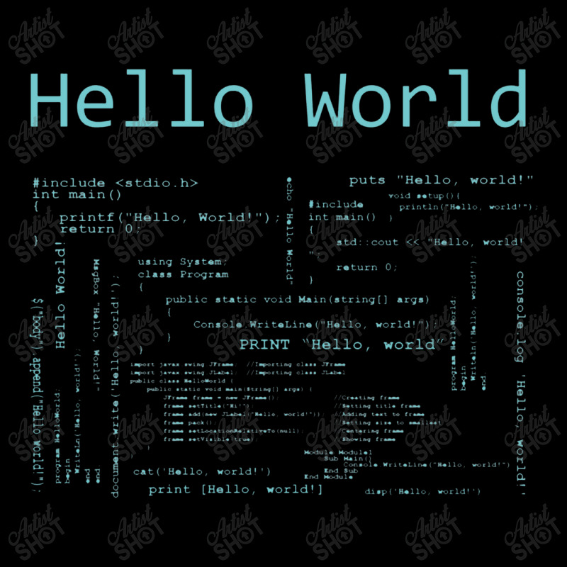 Hello World Computer Programming Languages Long Sleeve Shirts | Artistshot