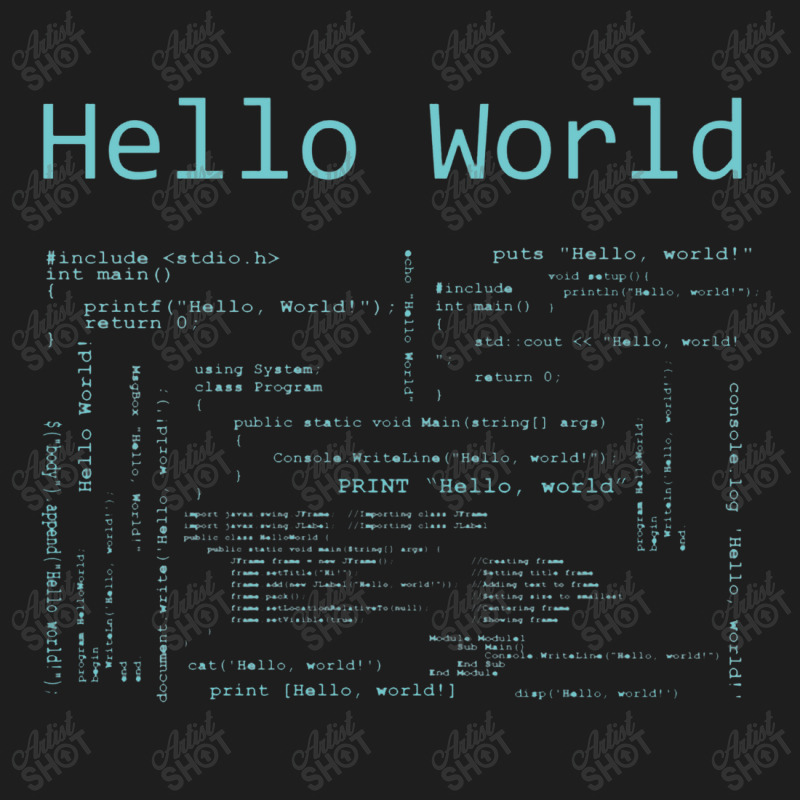 Hello World Computer Programming Languages Classic T-shirt | Artistshot