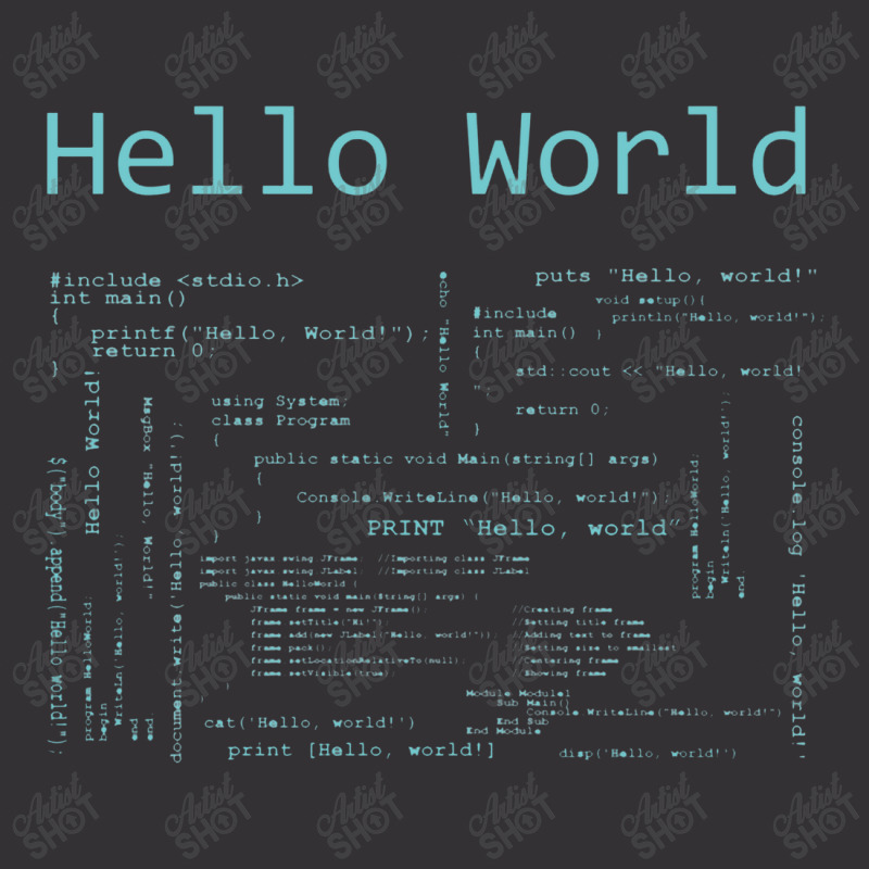 Hello World Computer Programming Languages Vintage Short | Artistshot