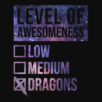 Level Of Awesomeness Low Medium Funny Gift Dragon Dragons-c8t68 Crop Top | Artistshot