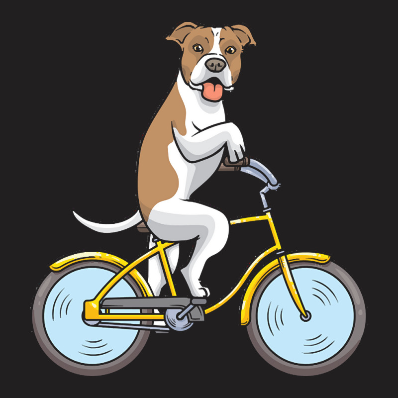 American Staffordshire American Staffordshire Dog With Bike T-shirt | Artistshot