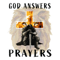 God Answers Prayers Warrior Men Christian Cross Lion Graphic 3/4 Sleeve Shirt | Artistshot