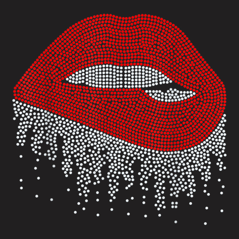 Dripping Lips Bling Rhinestone Woman Girl Birthday T-Shirt by Deluxe | Artistshot