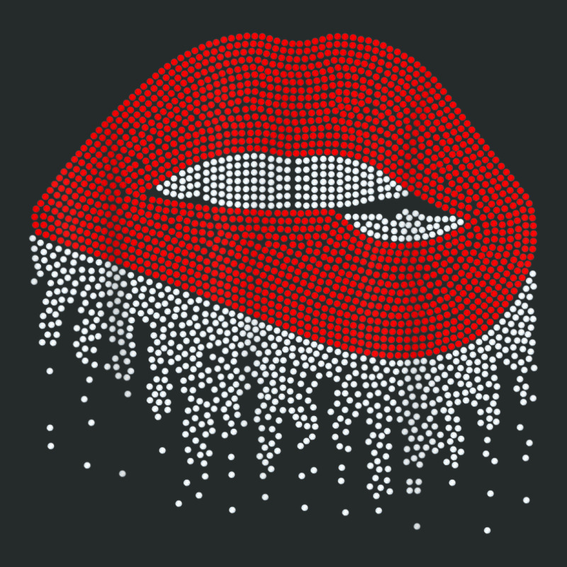 Dripping Lips Bling Rhinestone Woman Girl Birthday Women's Triblend Scoop T-shirt by Deluxe | Artistshot