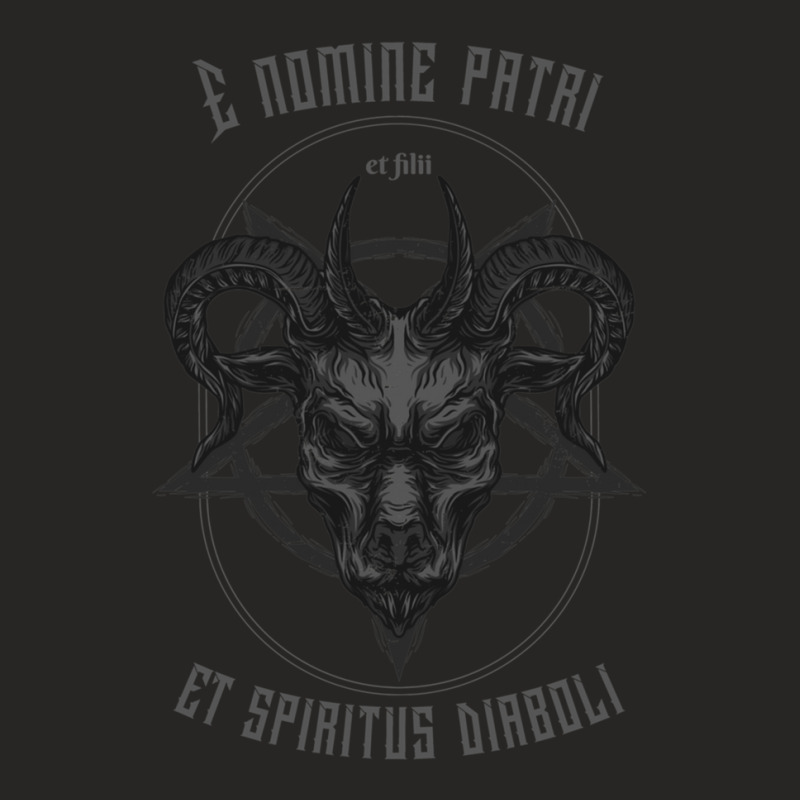 E Nomine Patri Et Filii Et Spiritus Diaboli   Demonic Metal Design Ladies Fitted T-Shirt by cm-arts | Artistshot