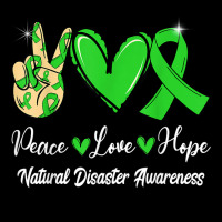 Natural Disasters Awareness Peace Love Hope Green Ribbon T Shirt Adjustable Cap | Artistshot