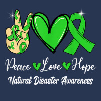 Natural Disasters Awareness Peace Love Hope Green Ribbon T Shirt Men Denim Jacket | Artistshot