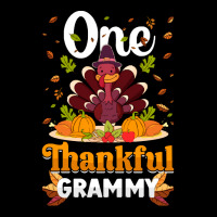 Thanksgiving Turkey Thanksgiving Day November 24 One Thankful Grammy V-neck Tee | Artistshot