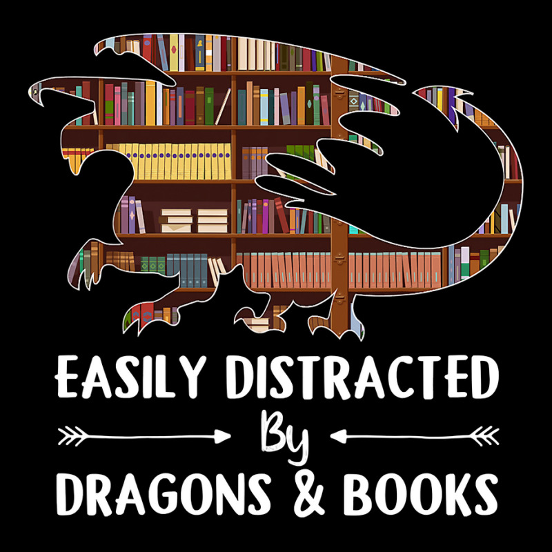 Easily Distracted By Dragon And Books Funny Men's 3/4 Sleeve Pajama Set | Artistshot