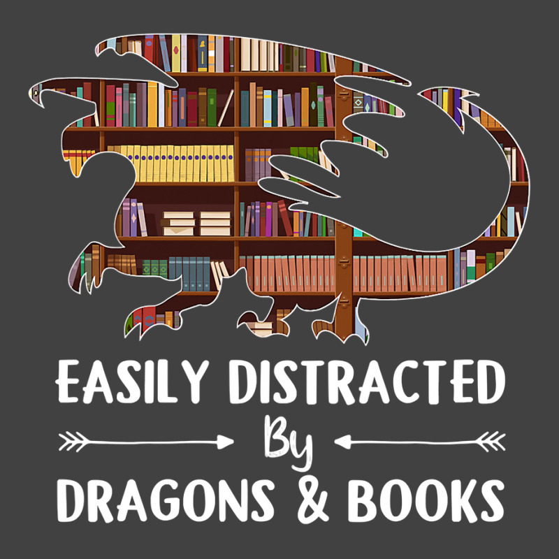 Easily Distracted By Dragon And Books Funny Vintage T-shirt | Artistshot