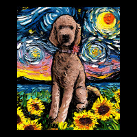 Goldendoodle T  Shirt Brown Goldendoodle Night With Sunflowers T  Shir Pocket T-shirt | Artistshot