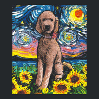 Goldendoodle T  Shirt Brown Goldendoodle Night With Sunflowers T  Shir Crewneck Sweatshirt | Artistshot