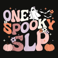 Cute One Spooky Slp Speech Language Pathologist Halloween T Shirt Scorecard Crop Tee | Artistshot