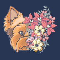 Yorkie T  Shirt Yorkshire Terrier With Flowers T  Shirt Ladies Denim Jacket | Artistshot