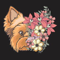 Yorkie T  Shirt Yorkshire Terrier With Flowers T  Shirt T-shirt | Artistshot