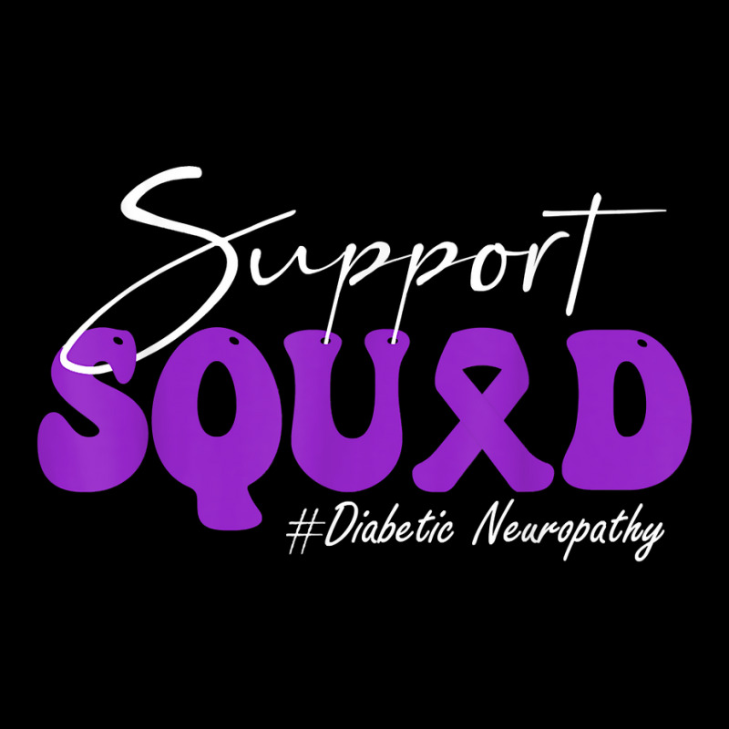 Support Squad Diabetic Neuropathy Awareness Purple Ribbon T Shirt Cropped Hoodie by cm-arts | Artistshot