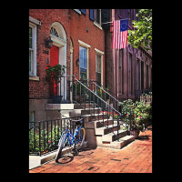 Philadelphia Pa - Bicycle In Front Of Philadelphia Brownstone Men's 3/4 Sleeve Pajama Set | Artistshot