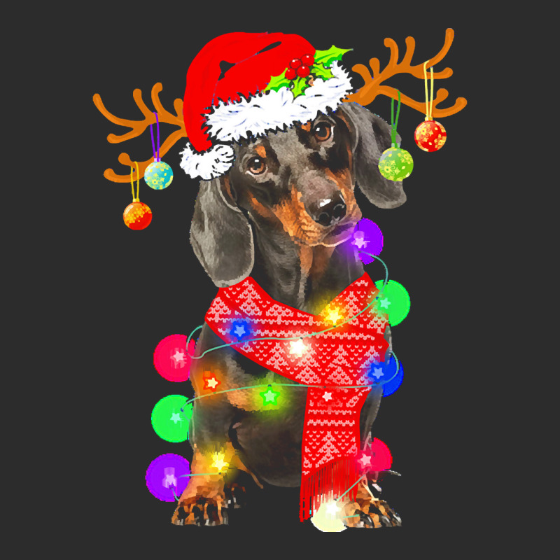 Dachshund Christmas Dachshund Dog Santa Hat Christmas Lights Happy Hol Exclusive T-shirt | Artistshot