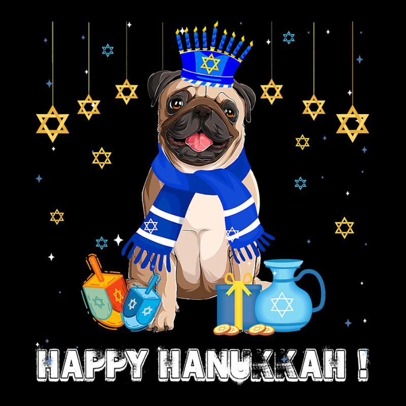 Jewish Pug Dog Menorah Hat Happy Chanukah Hanukkah Jewish V-neck Tee | Artistshot