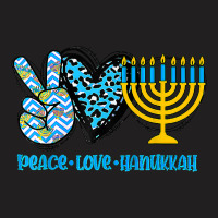 Peace Love Hanukkah Leopard Hanukkah Menorah Jewish T-shirt | Artistshot