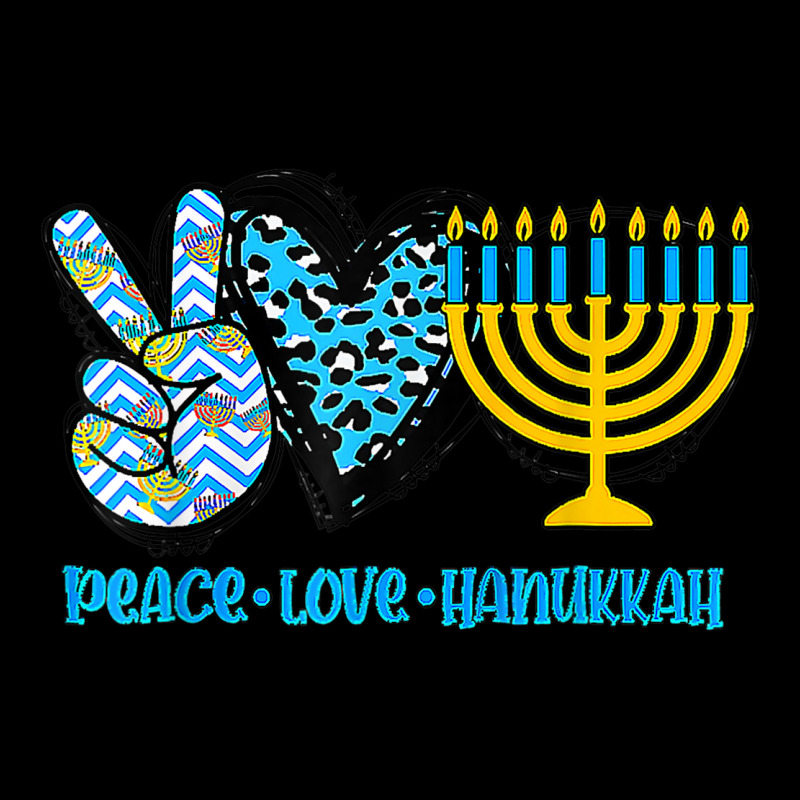 Peace Love Hanukkah Leopard Hanukkah Menorah Jewish Pocket T-shirt | Artistshot