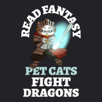 Read Fantasy Pet Cats Fight Dragons Knight Fun Reading Youth Tee | Artistshot