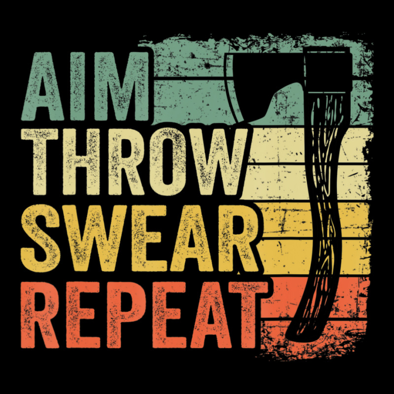 Aim Throw Swear Repeat Hatchet Vintage Axe Throwing Pocket T-shirt | Artistshot