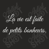 La Vie Est Faite De Petits Bonheurs [dark Edition] Ladies Fitted T-shirt | Artistshot