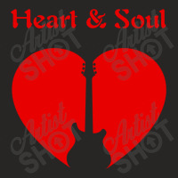 Heart & Soul Guitar Icon Red Print Graphics Design Ladies Fitted T-shirt | Artistshot