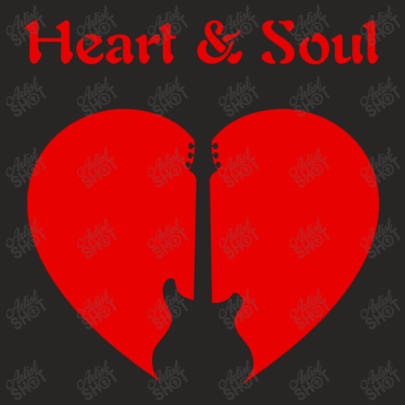 Heart & Soul Guitar Icon Red Print Graphics Design Ladies Fitted T-Shirt by Aranim Graphics | Artistshot