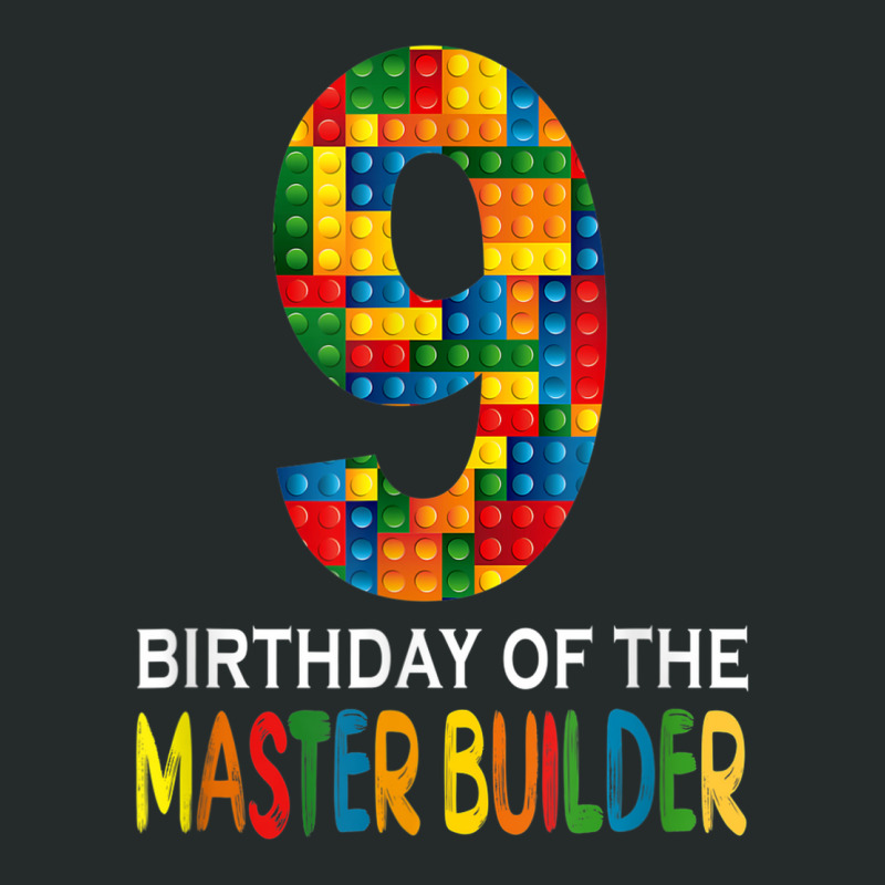 Building Blocks 9th Birthday Of The Master Builder Colorful Women's Triblend Scoop T-shirt by Posh | Artistshot