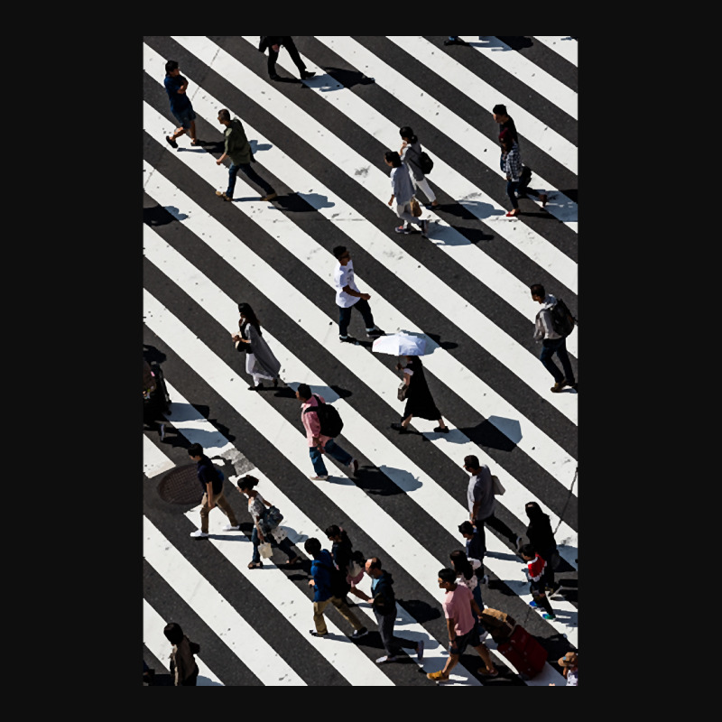 Aerial Photograph Of People Walking Across Black And White Zebra Cross Crop Top by yumgaugeteuda | Artistshot