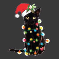 Black Santa Cat Tangled Up In Lights Christmas Santa Ladies Curvy T-shirt | Artistshot