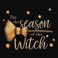 'tis The Season Of The Witch Quote Broom Halloween Coven Crop Top | Artistshot