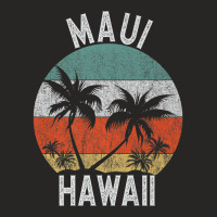 Maui Shirt Hawaii Retro Sunset Palm Trees Hawaiian Island Premium T Sh Ladies Fitted T-shirt | Artistshot