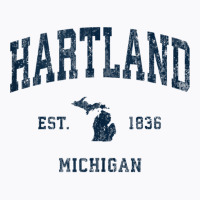 Hartland Michigan Mi Vintage Athletic Navy Sports Design Tank Top T-shirt | Artistshot