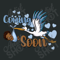 Coming Soon Stork With Black Baby Boy Women's Triblend Scoop T-shirt | Artistshot