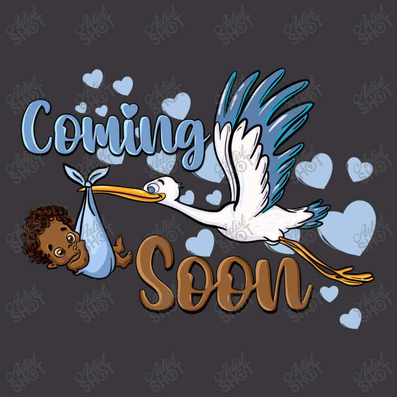 Coming Soon Stork With Black Baby Boy Ladies Curvy T-Shirt by BarkalooDesign | Artistshot