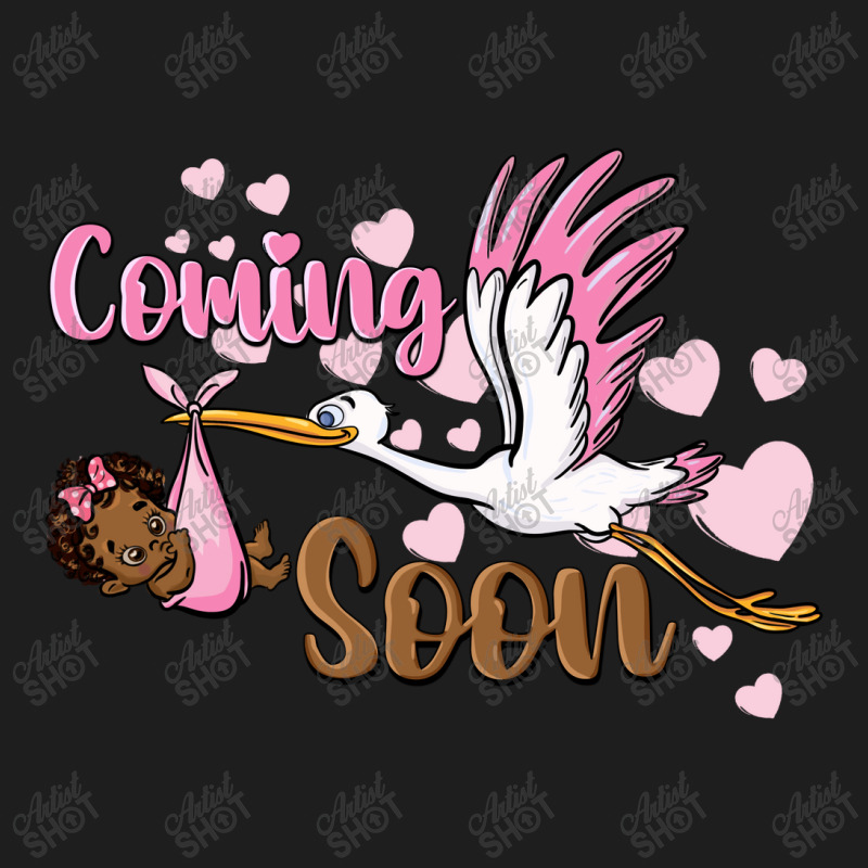 Coming Soon Stork With Black Baby Girl Classic T-shirt by BarkalooDesign | Artistshot