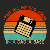 Vintage I Keep All My Dad Jokes In A Dad-a-base Men Quote Ladies Fitted T-shirt | Artistshot