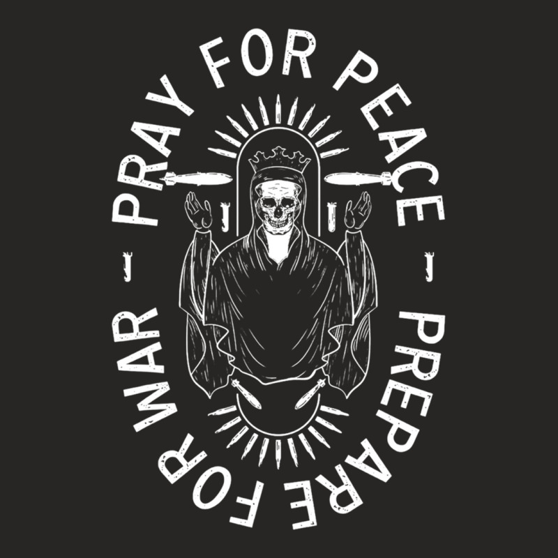 Pray For Peace Prepare For War Long Sleeve T Shirt Ladies Fitted T-Shirt by cm-arts | Artistshot