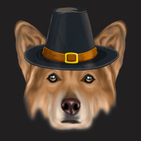 Canaan Dog Wearing Pilgrim Hat Thanksgiving T-shirt | Artistshot