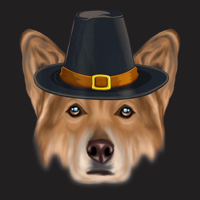 Canaan Dog Wearing Pilgrim Hat Thanksgiving T-Shirt by Outpost | Artistshot