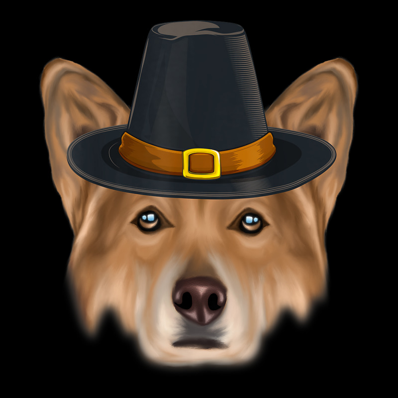 Canaan Dog Wearing Pilgrim Hat Thanksgiving Pocket T-Shirt by Outpost | Artistshot