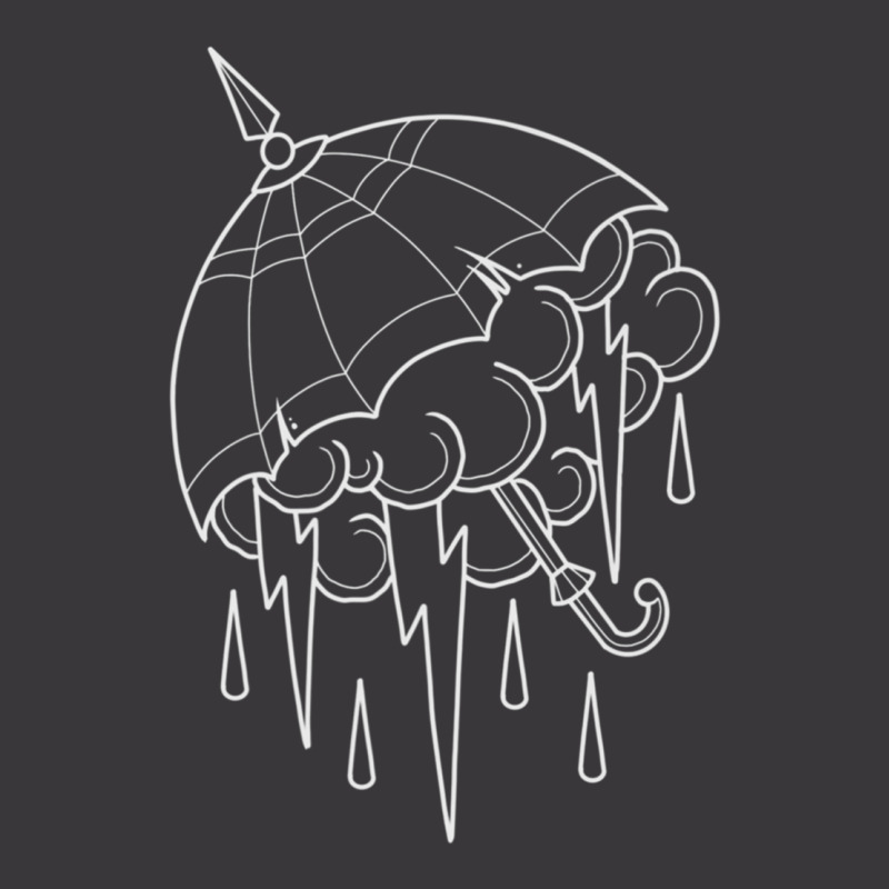 Neo Traditional Umbrella With Thunderstorm Outline Tattoo Premium T Sh Ladies Curvy T-Shirt by cm-arts | Artistshot