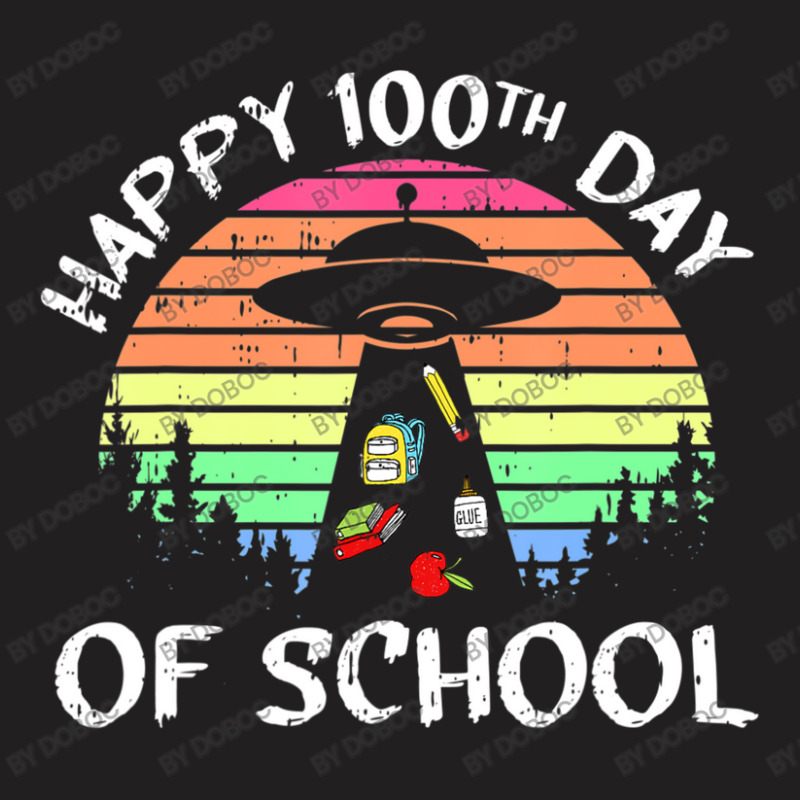 100 Days Of School Ufo Alien Abductiion Teacher Student T-Shirt by doboc | Artistshot