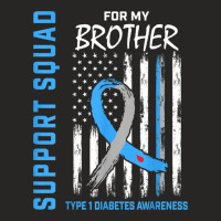 T1d Support Squad Brother Type 1 Diabetes Awareness Usa Flag Ladies Fitted T-shirt | Artistshot