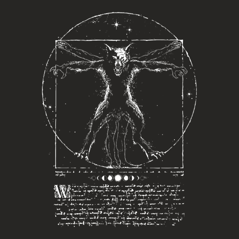 Vitruvian Wolfman Ladies Fitted T-Shirt by Quick Scully | Artistshot