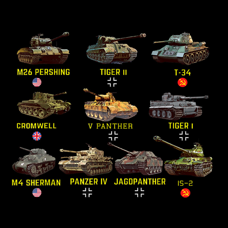 Top Ten Best Ww2 Tanks M4 Sherman Panzer Iv Tiger Ii T 34 T Shirt Legging by cm-arts | Artistshot